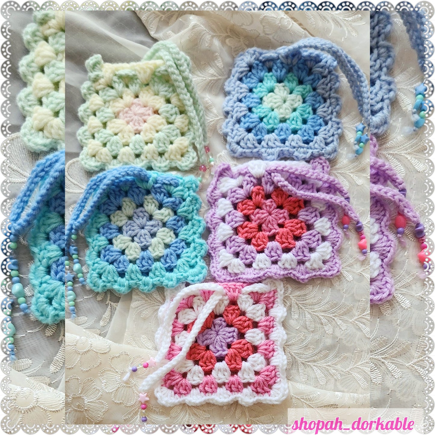 Granny square pouches