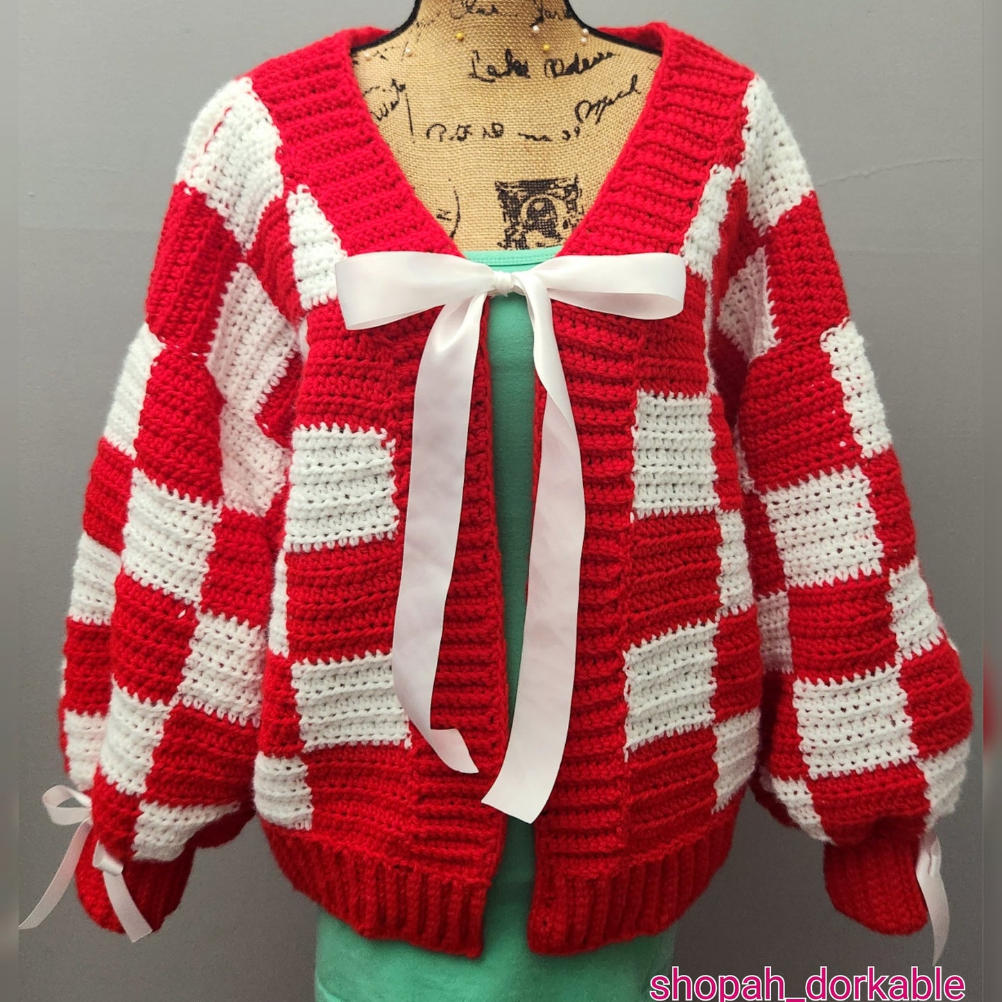 Oversized Checkered Cardi