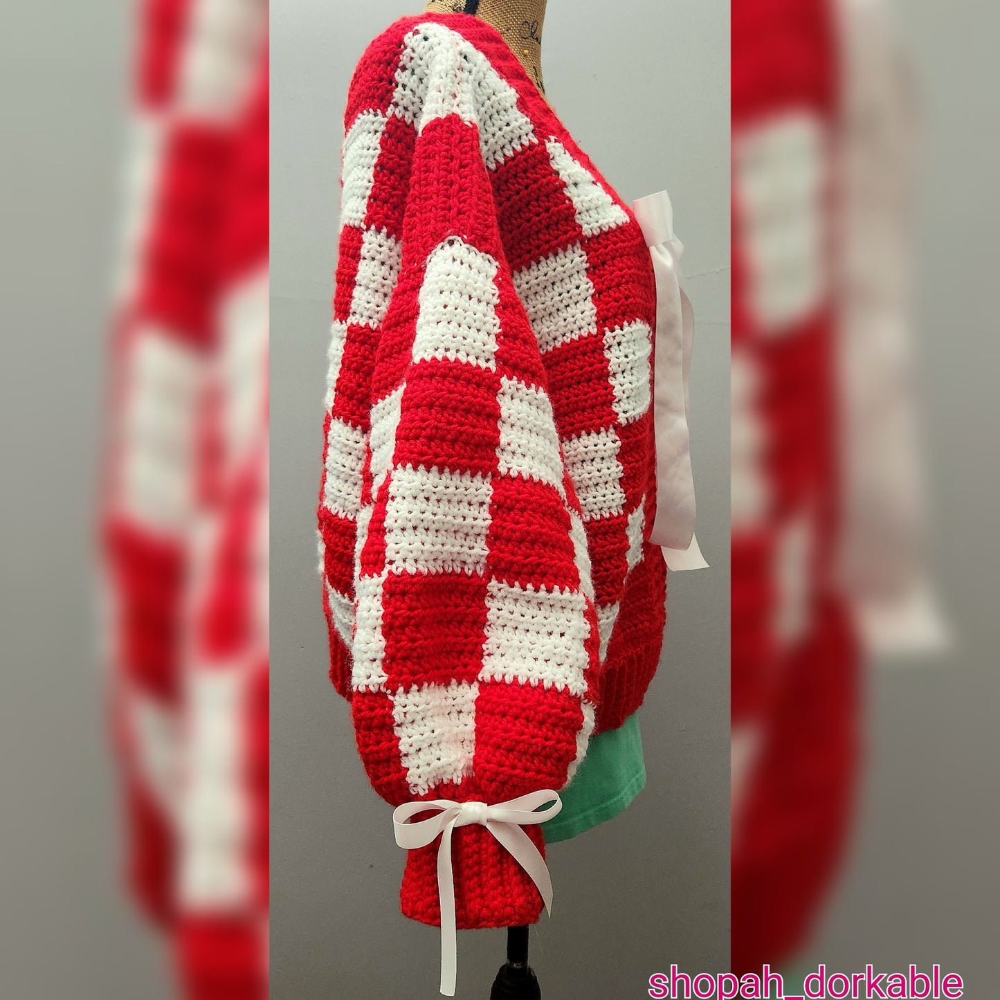Oversized Checkered Cardi