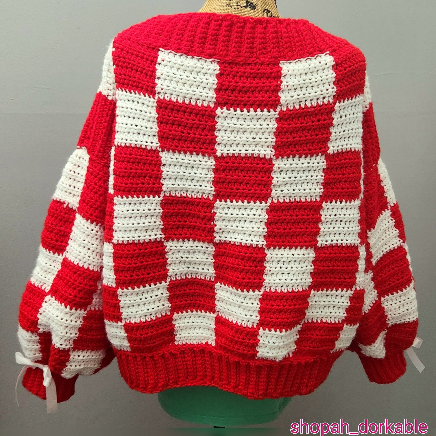 Oversized Checkered Cardi